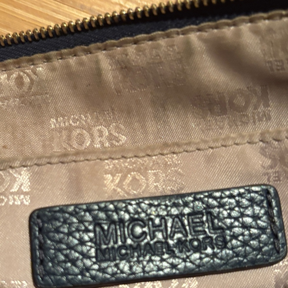 Michael Kors Dark Blue Leather Wristlet - Picture 4 of 4